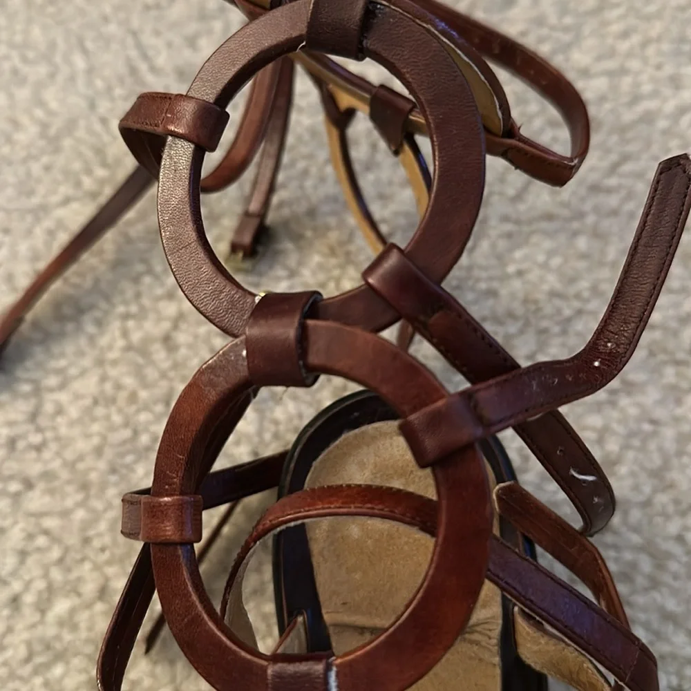 Vintage Leather Gladiator Sandal Calf Length - Picture 6 of 7